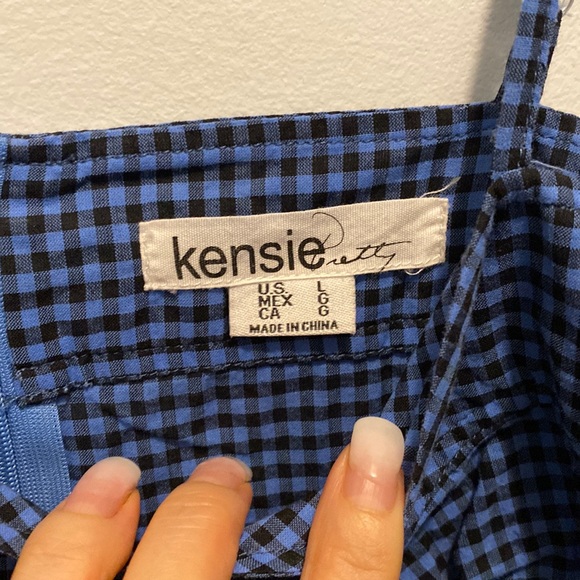 Blue Kenzie plaid 100% cotton tank top - Picture 3 of 8